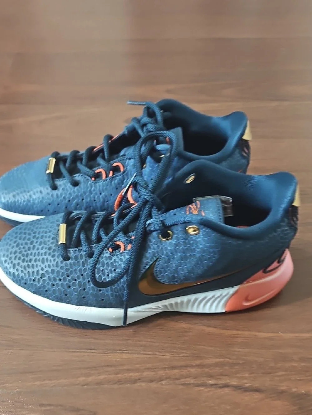 Nike Kids Navy and Orange Athletic Sneakers